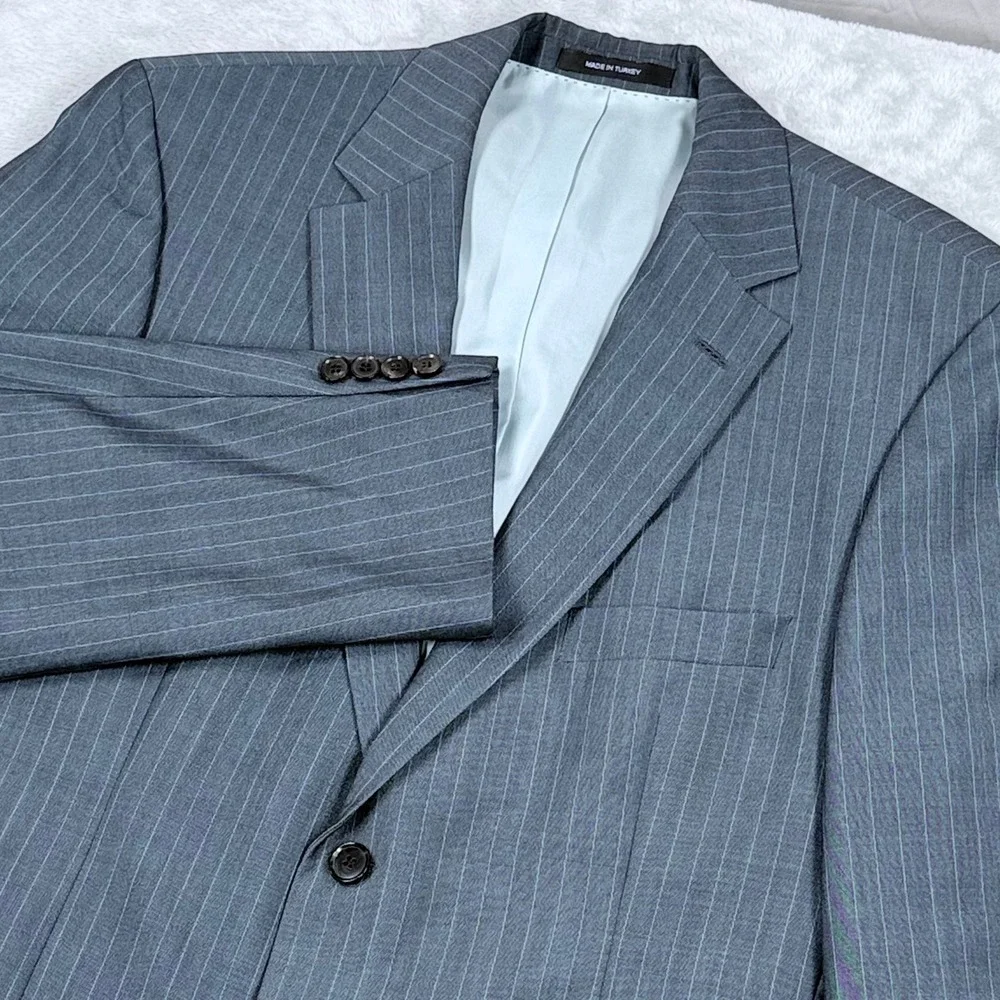 Hugo Boss Pasolini/Movie Wool Mohair Blazer Mens‎ 44S Gray Pinstripe Suit Jacket